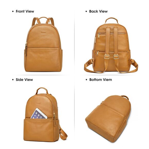 3969 Leather Backpack Purse Antitheft Rucksack Soft Work Casual Daypack